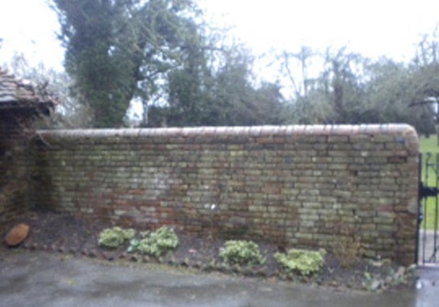 Brick wall before repointing