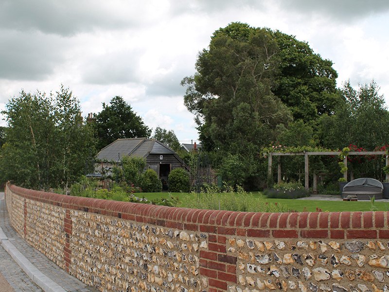 Flint garden wall